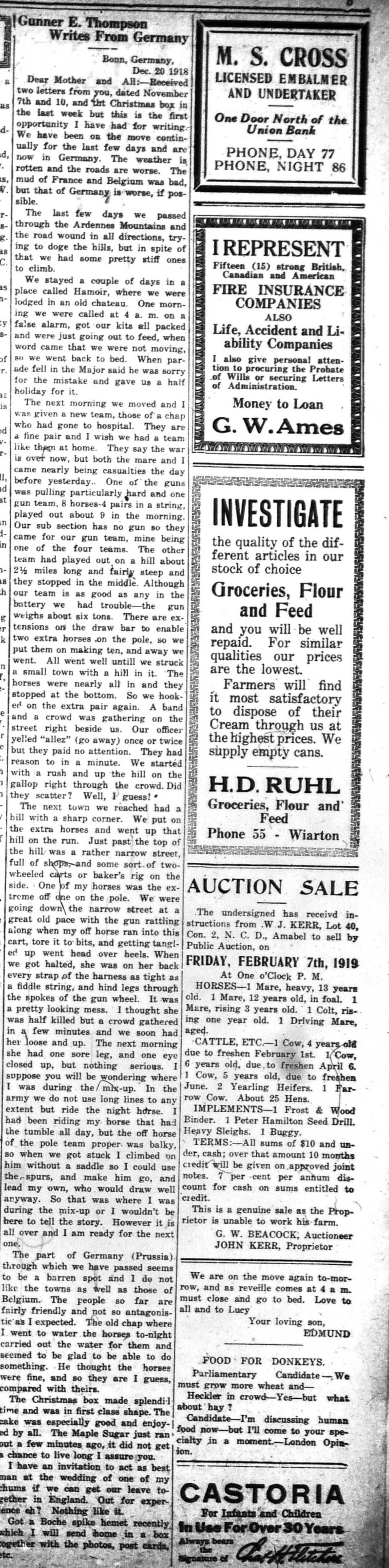 Canadian Echo Wiarton, February 5, 1919